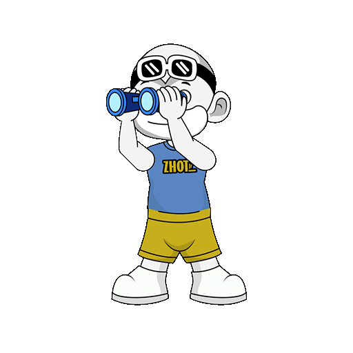 Zhot Jr. Cartoon monkey searching